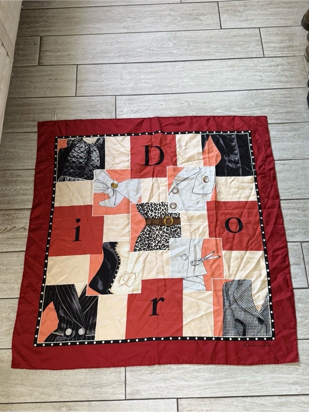 Christian Dior Pattern Silk Scarf